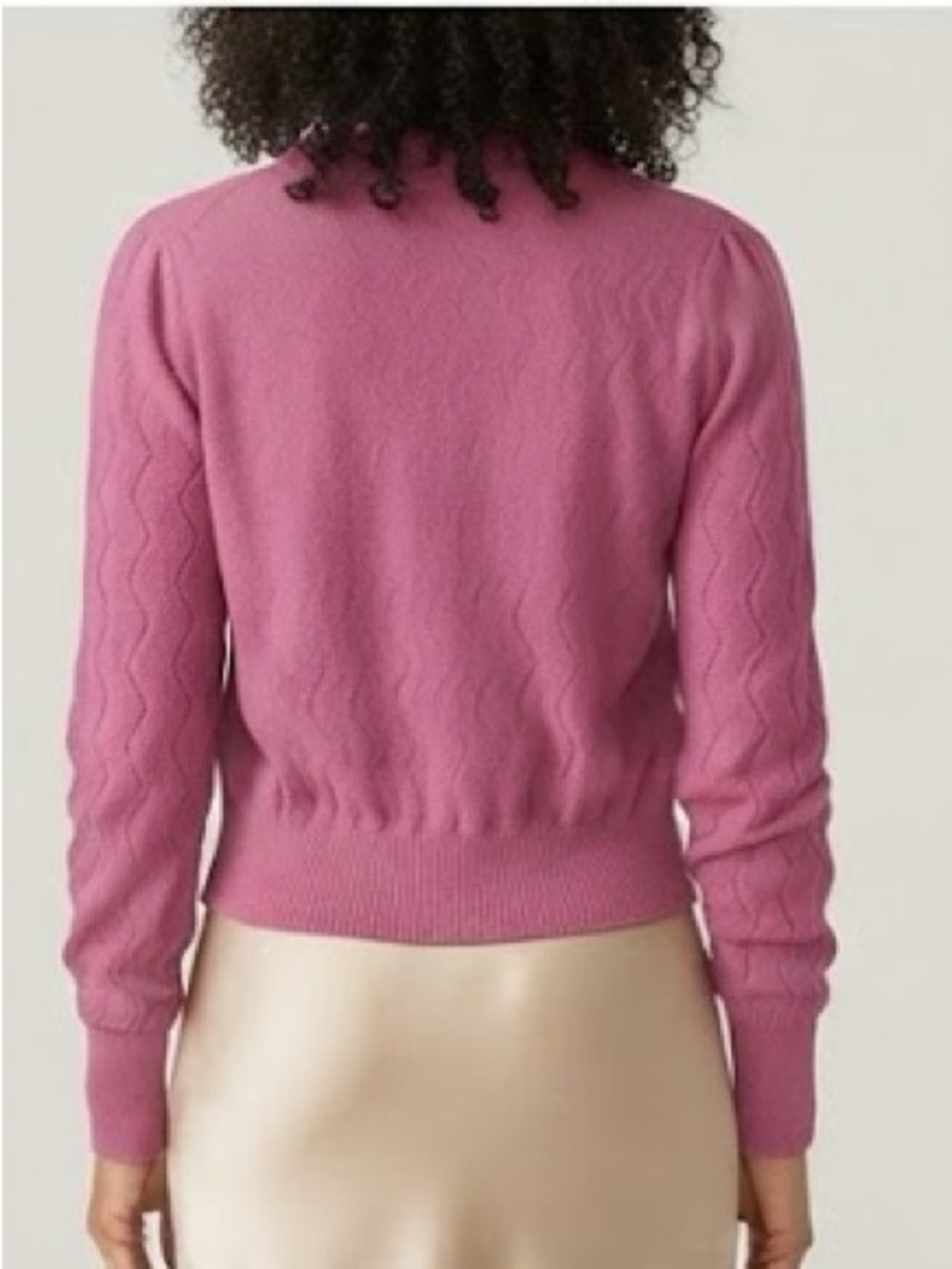 French Connection Raspberry Pink Textured Knit Button Up Cardigan Pullover - Picture 5 of 12